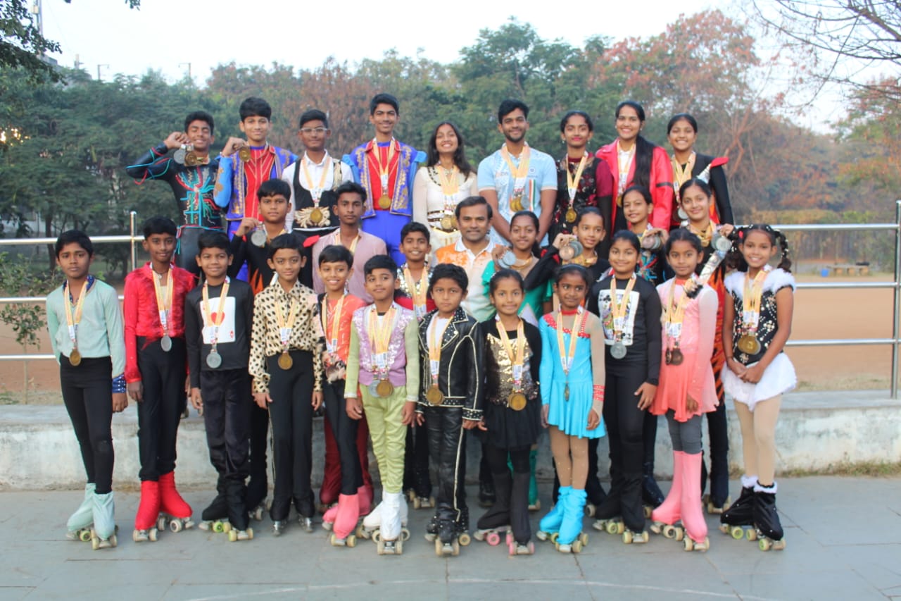 Telangana skaters at Roller skating nationals
