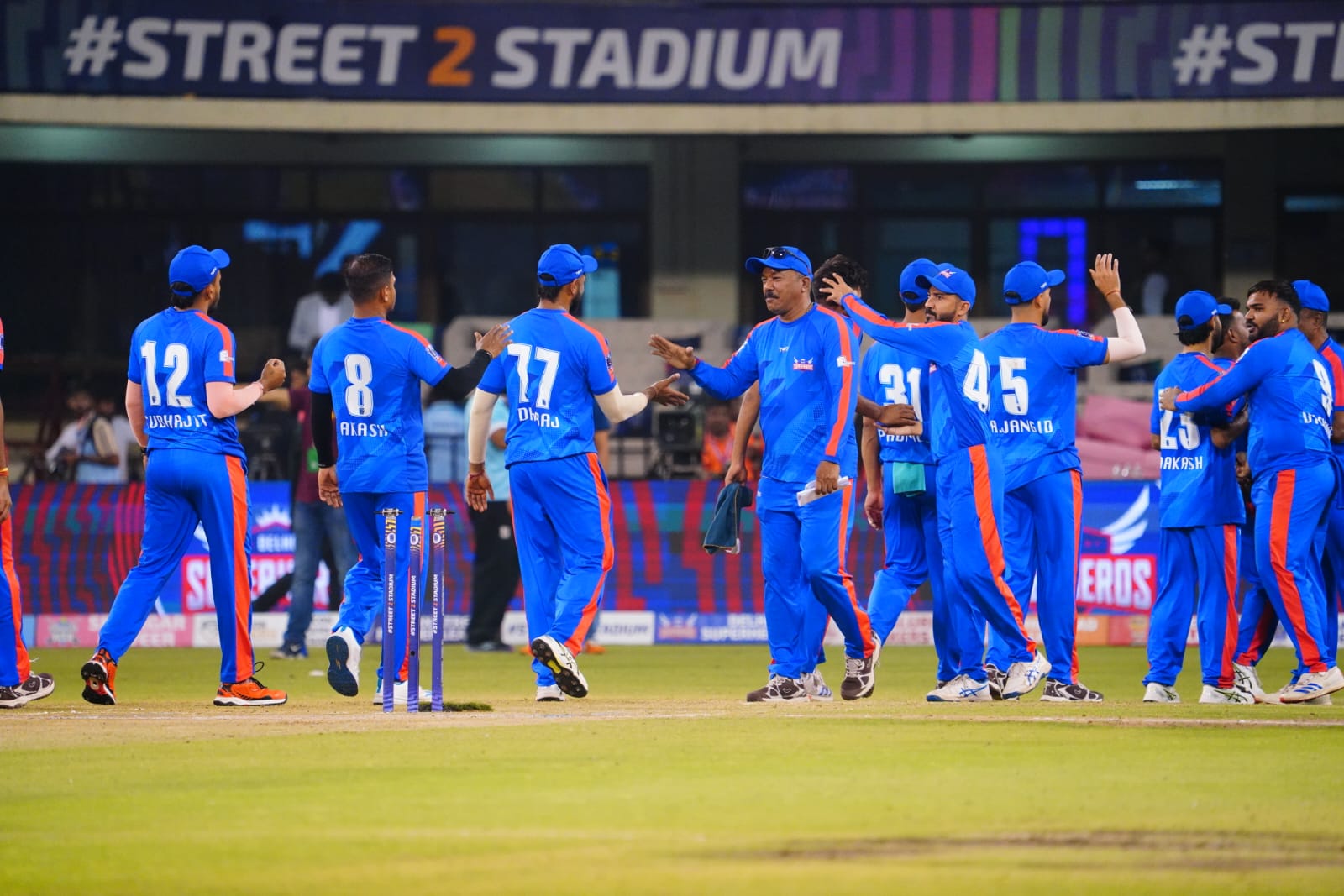 Firoz Shaik celebrates with teammates