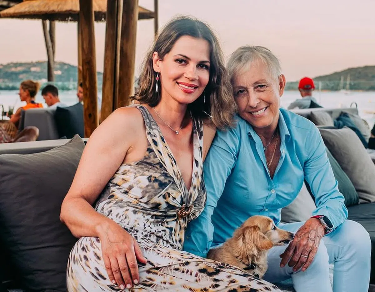 Martina Navaratilova with wife Julia Lemigova