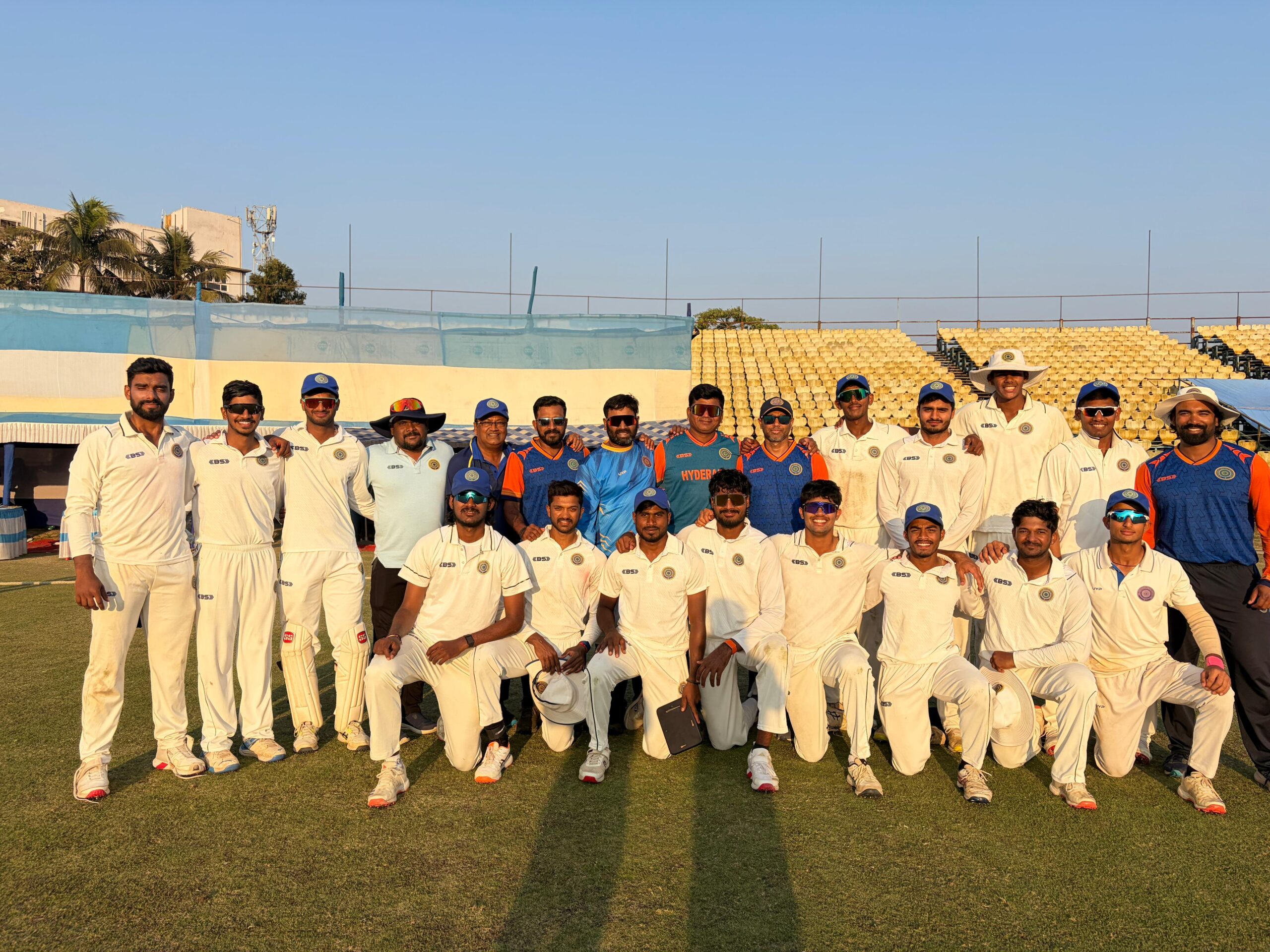 Hyderabad U-23 team after defeating Bengal