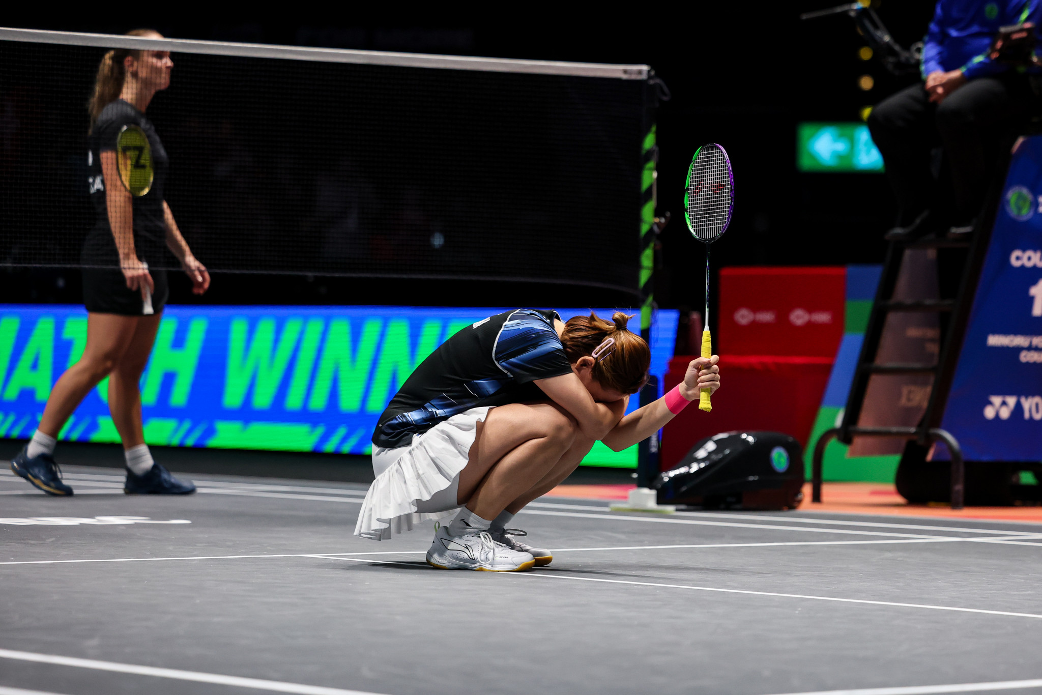 An emotional Tse after match point