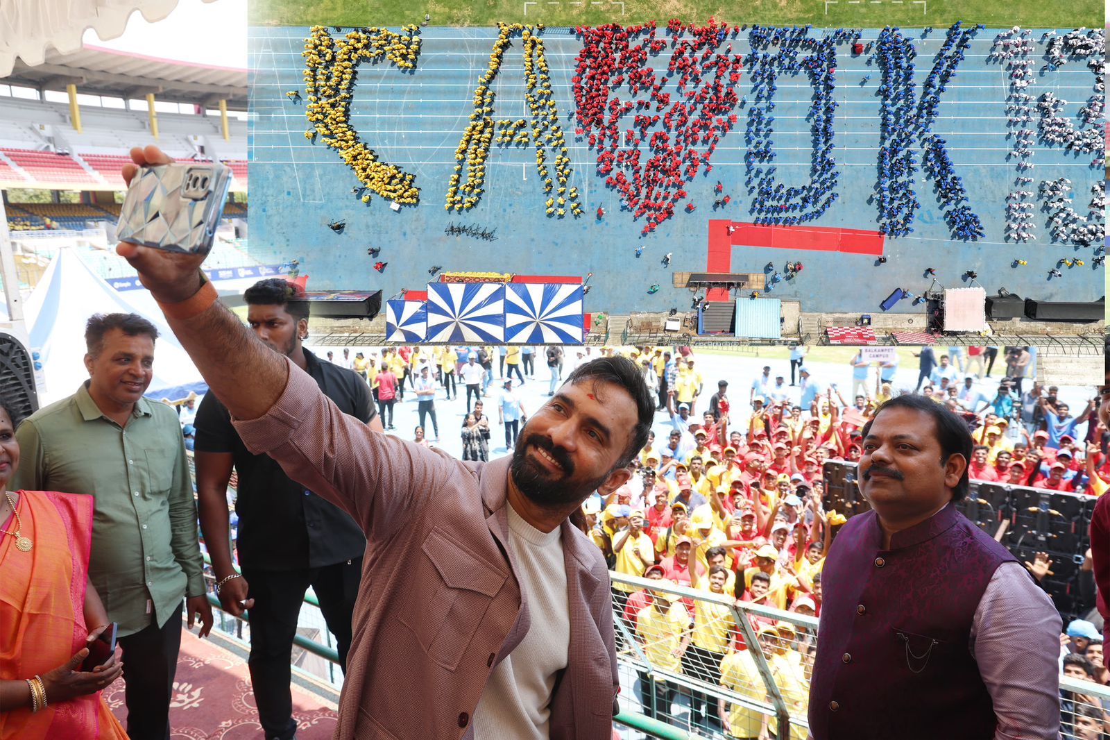 Dinesh Karthik taking a selfie