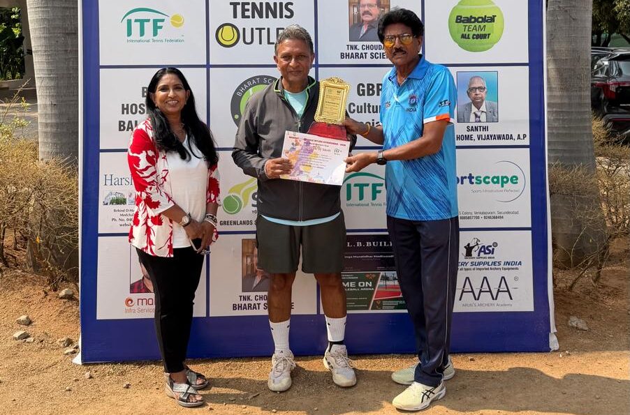 Dhiraj Veerula won the 60+ singles title