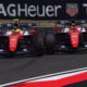 George Russell prevails over the Ferrari's Leclerc and Hamilton