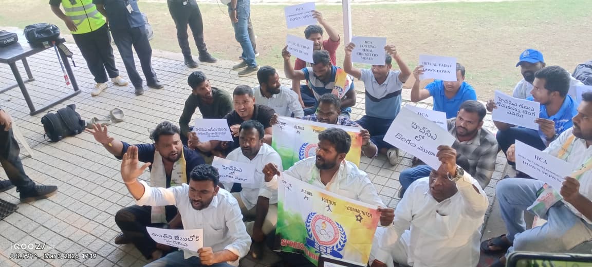 Protest at the Gymkhana against giving money to Visaka