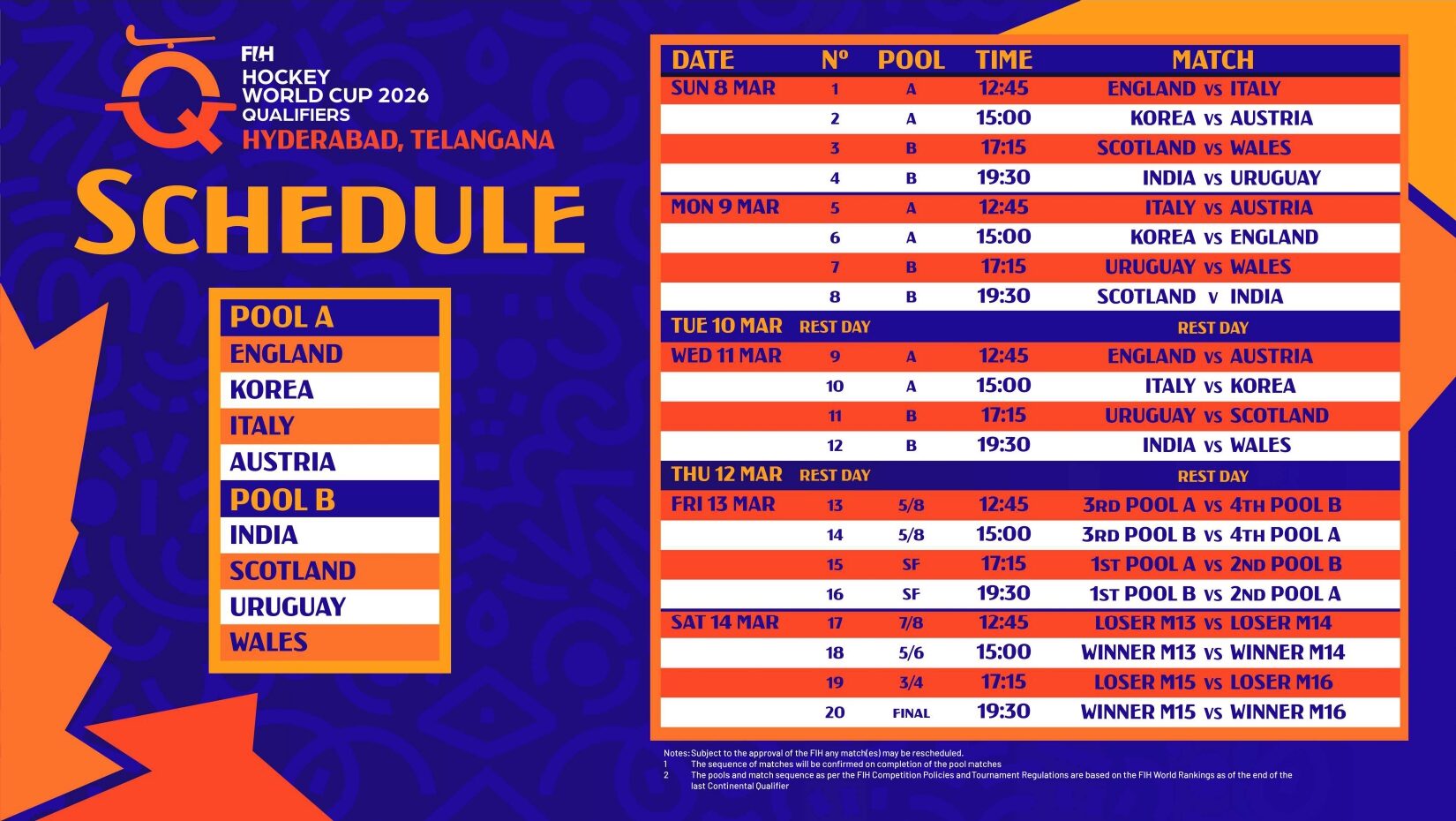 World Cup schedule