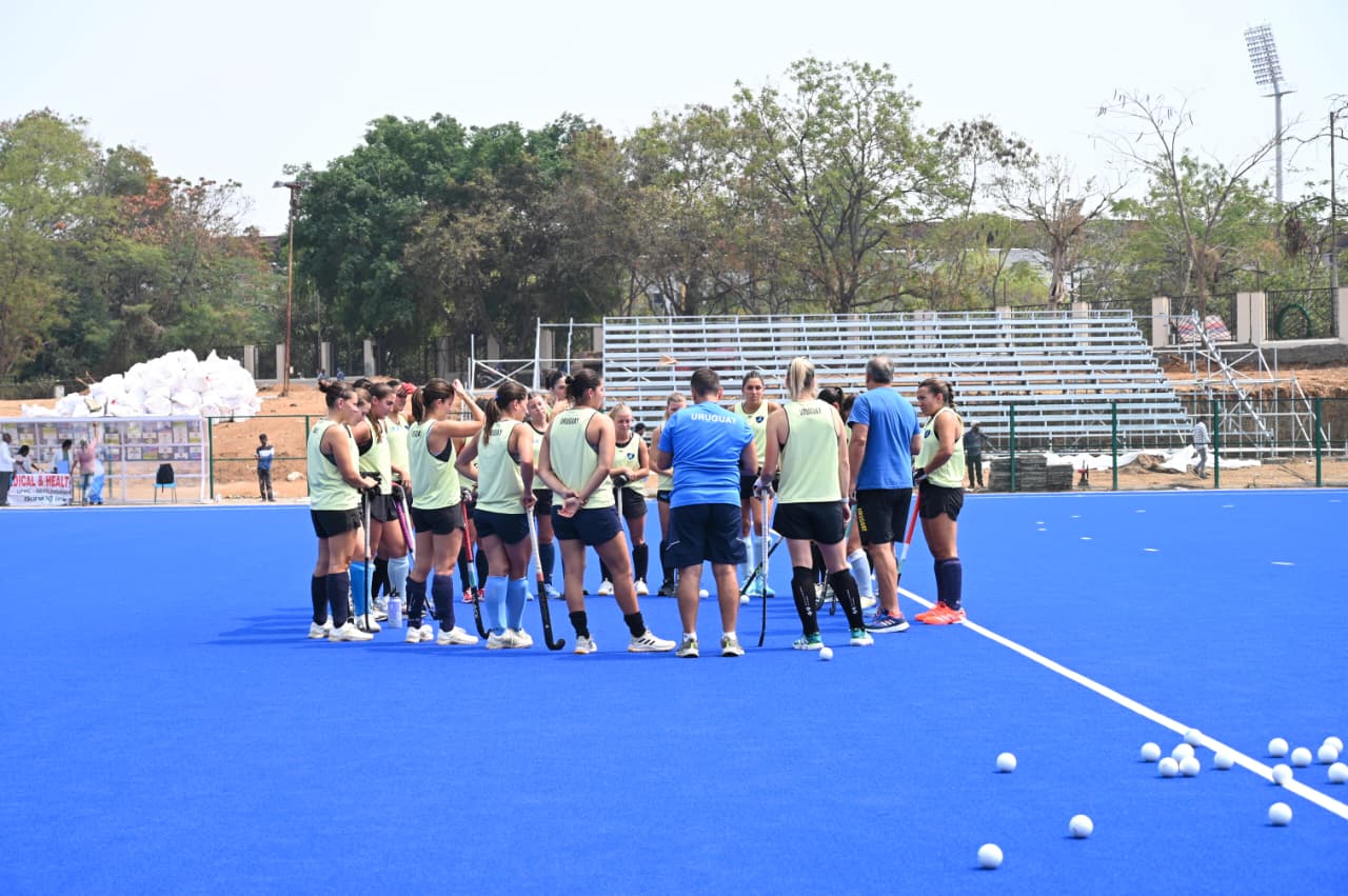 Uruguay team at a practice session