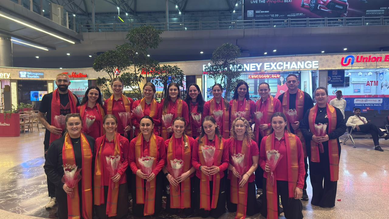 Wales women's hockey team in Hyderabad