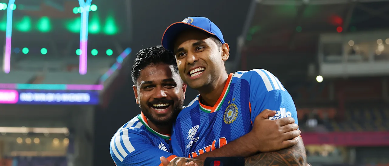 India's Suryakumar Yadav and Sanju Samson