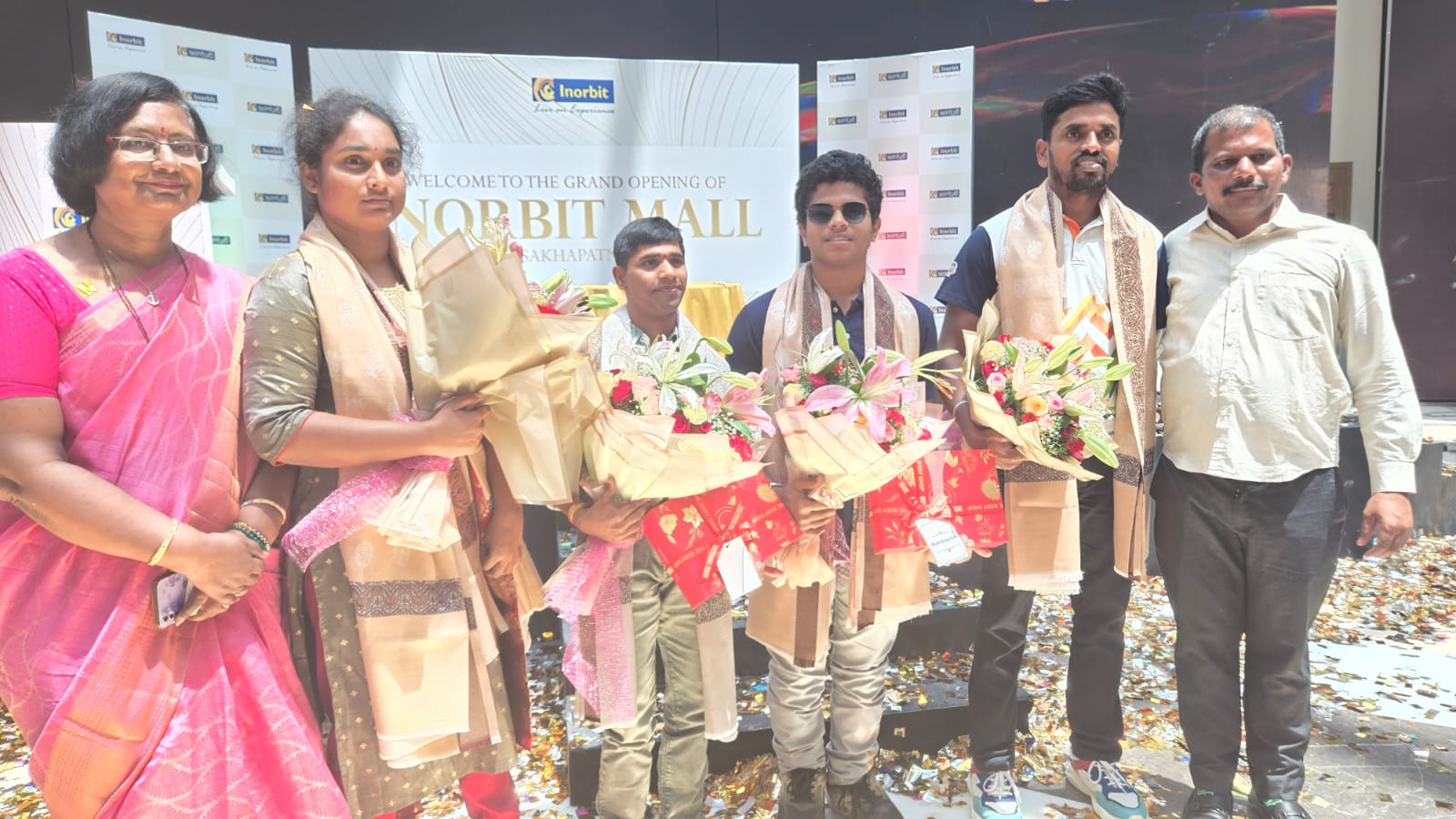 Para-athletes at the Inorbit Mall in Visakhapatnam