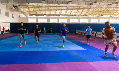 Kabaddi players at a camp ahead of the Asian Games