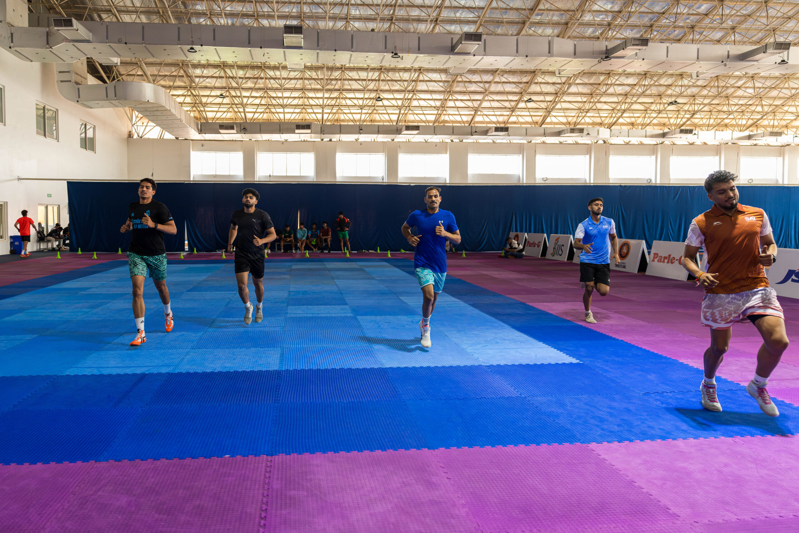 Kabaddi players at a camp ahead of the Asian Games