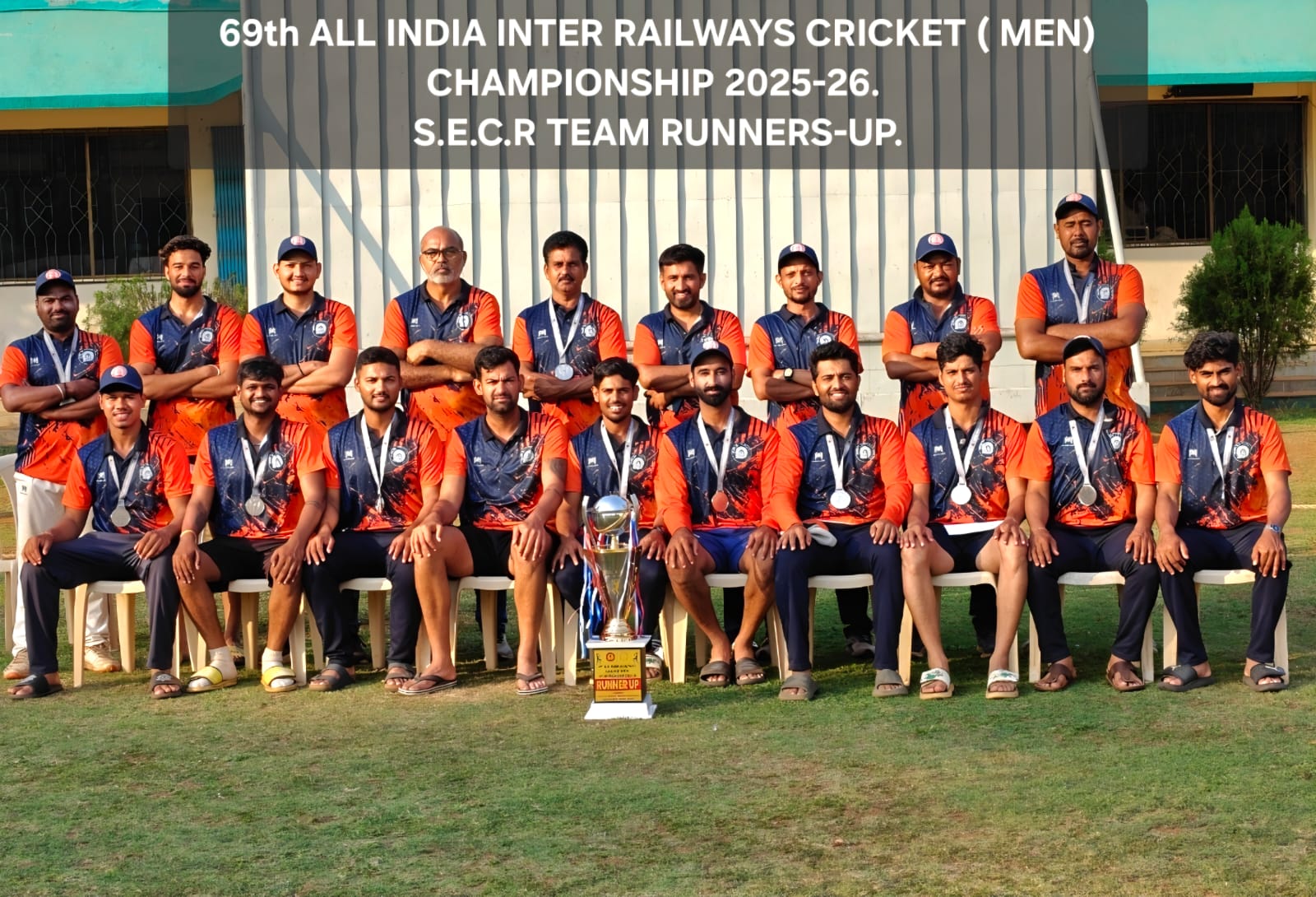 South East Central Railway (SECR) , who finished runners up at the 69th All India Inter Railways Cricket championship 2025-26 in Mumbai on Monday