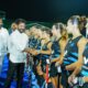 Revanth Reddy meets the Uruguay hockey players on Sunday