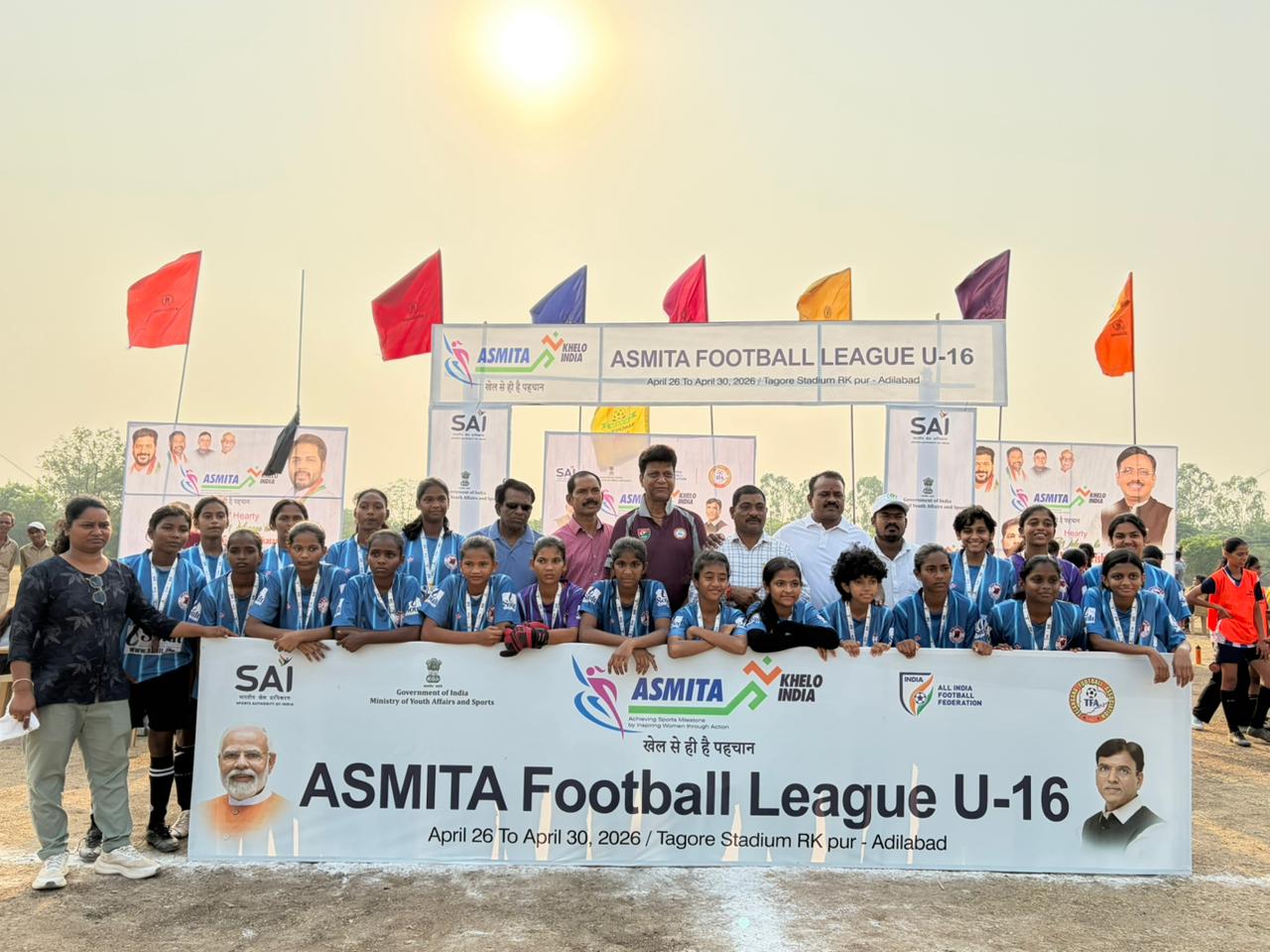 Jahnavi Yadav did the trick for DKR FC against Karimnagar in the U-16 Asmita Football