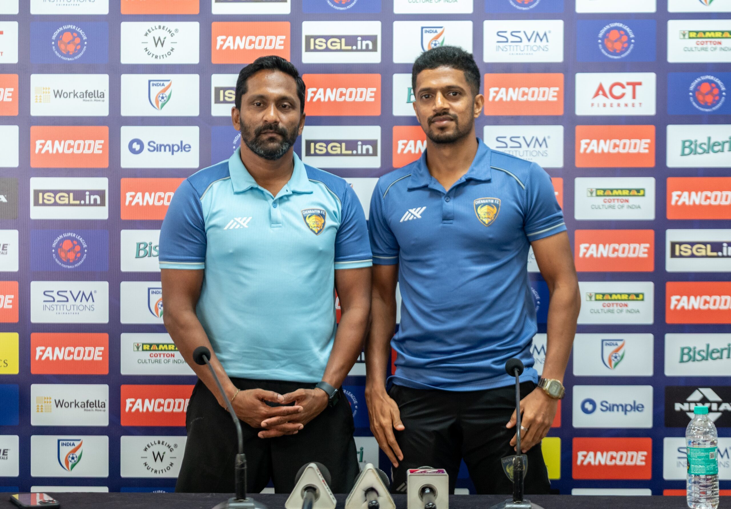 Chennaiyin coacch Miranda and Mandar