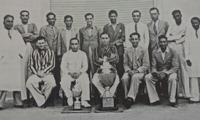 Eddie Aibara with the Hyderabad Ranji team which won the trophy in 1937-38