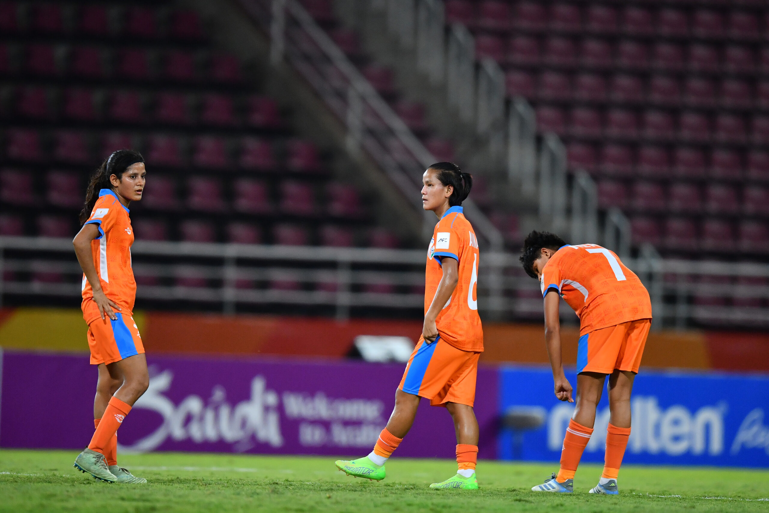 A crestfallen Indian football players