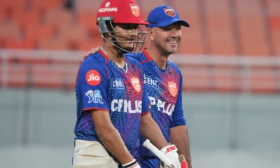 Punjab coach Ponting with opener Arya