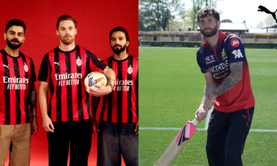 RCB and AC Milan players swap jerseys