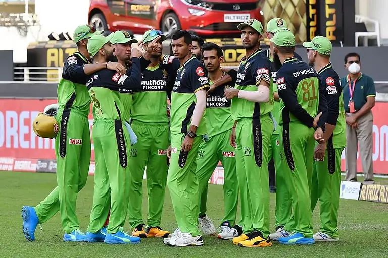 RCB players in green jersey
