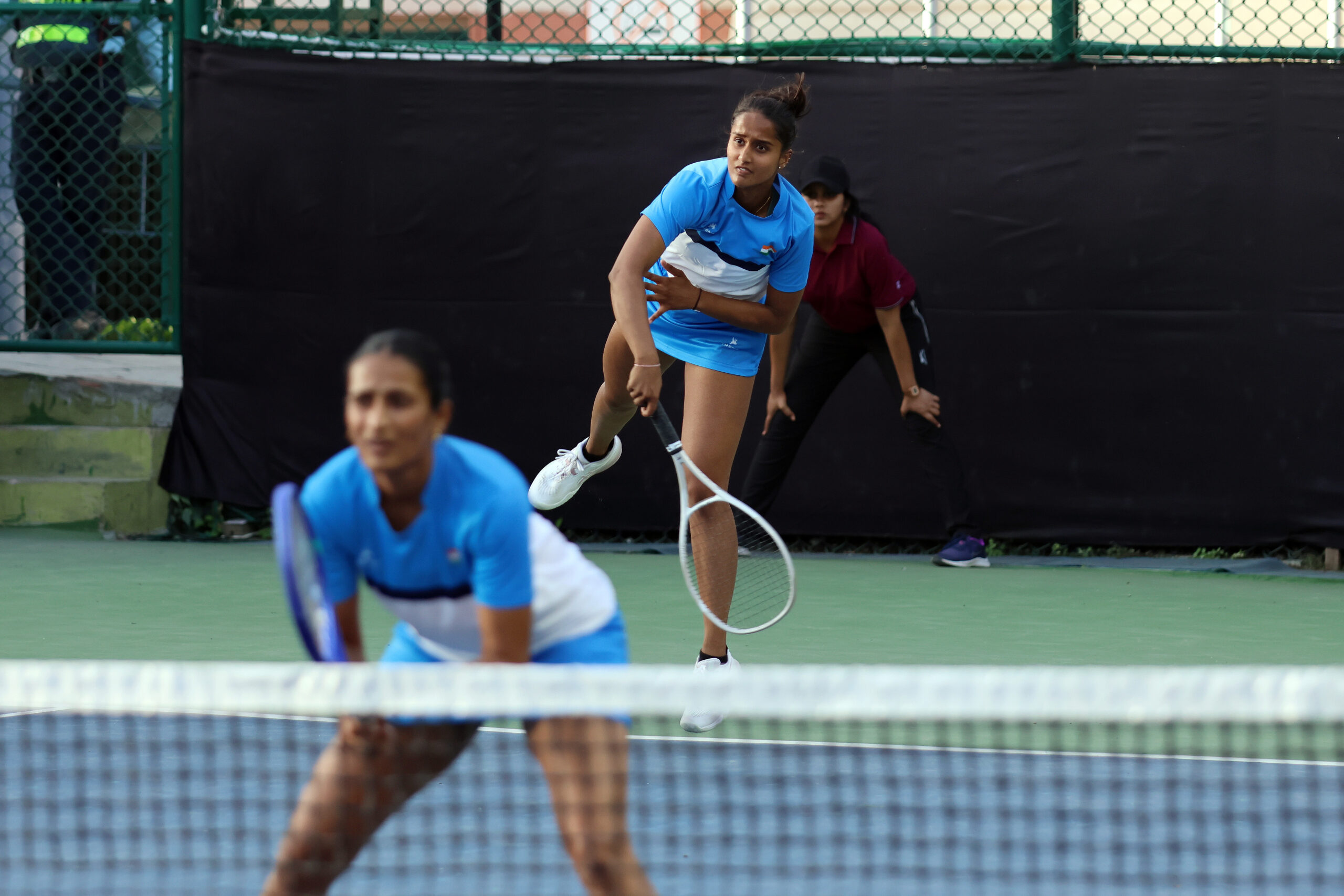 India's doubles pair Rutuja and Vaishnavi