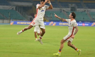 Bengaluru FC players celebrate their goal