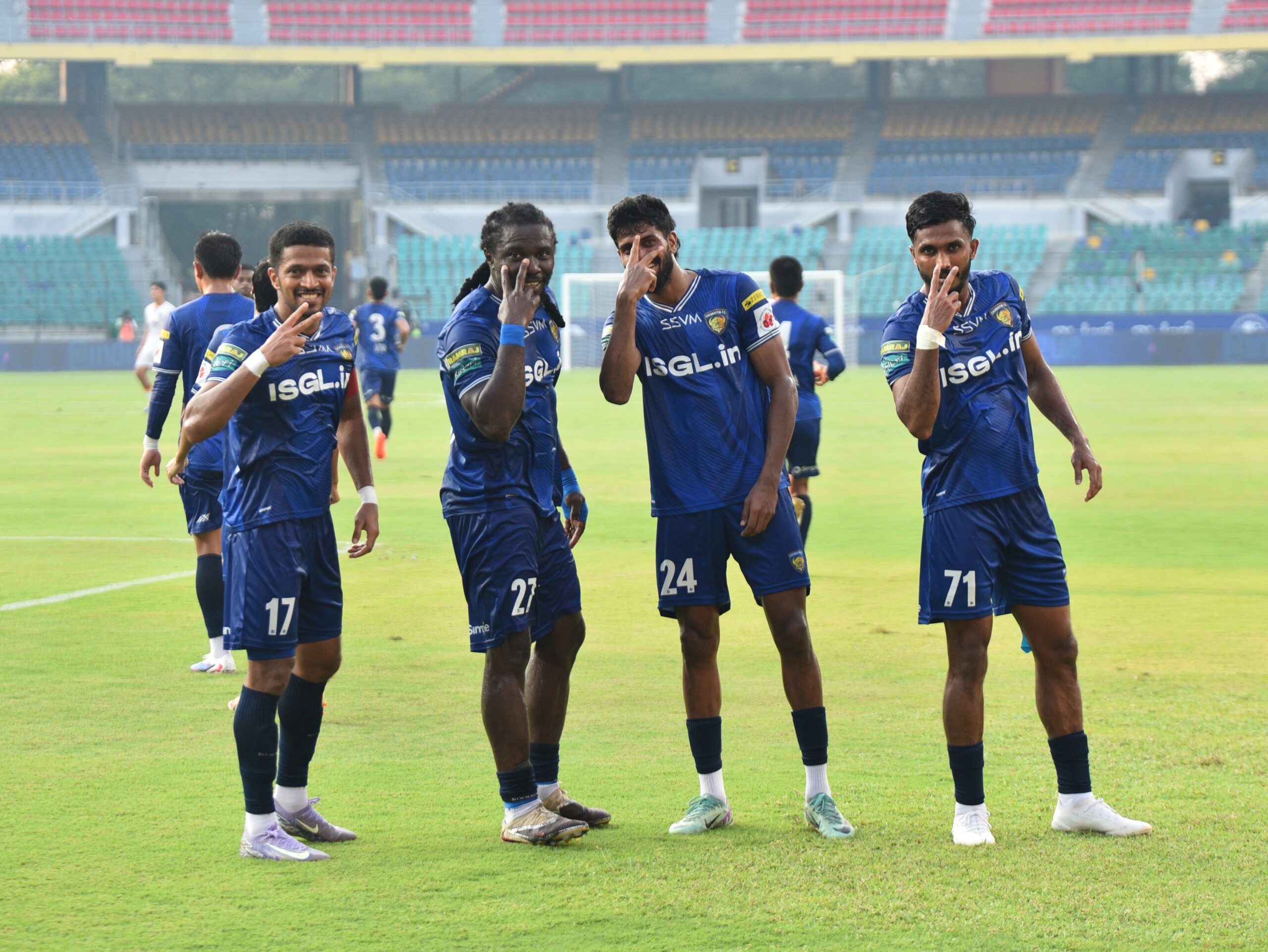 Chennaiyin FC players celebrate