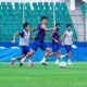 Chennaiyin FC's players at a practice session