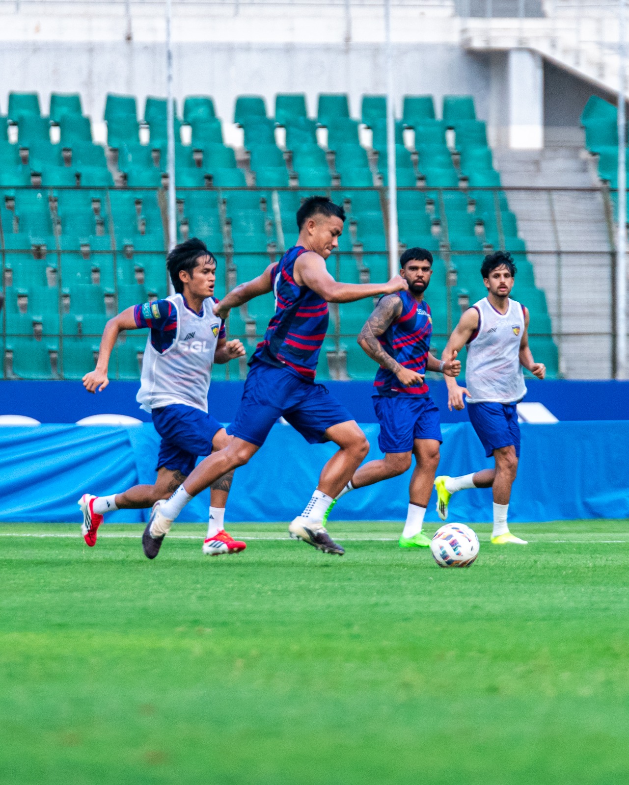 Chennaiyin FC's players at a practice session