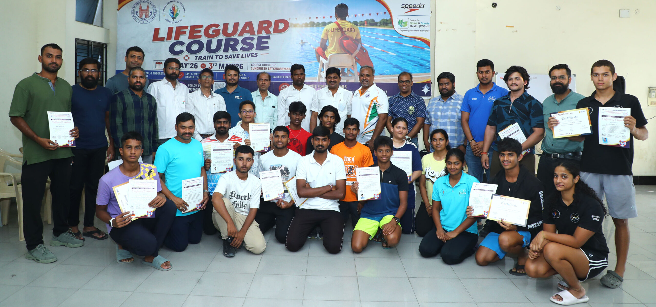Lifeguard course at Gachibowli swimming stadium