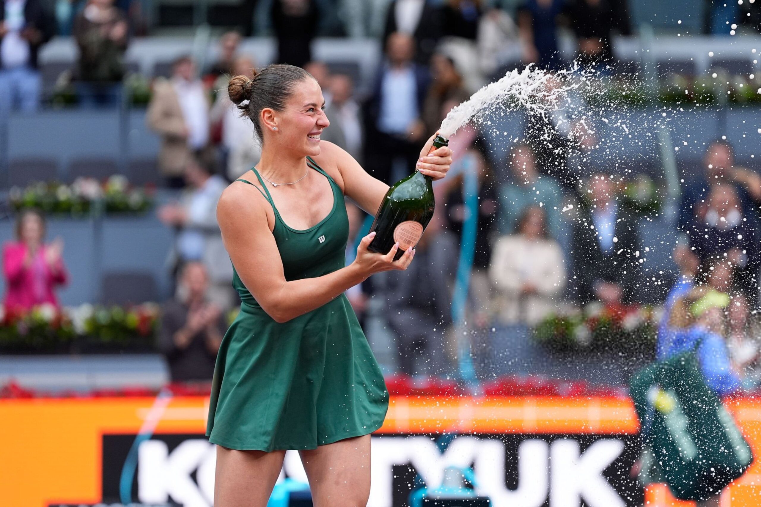 Marta Kostyuk celebrates her win at the Madrid Open 2026