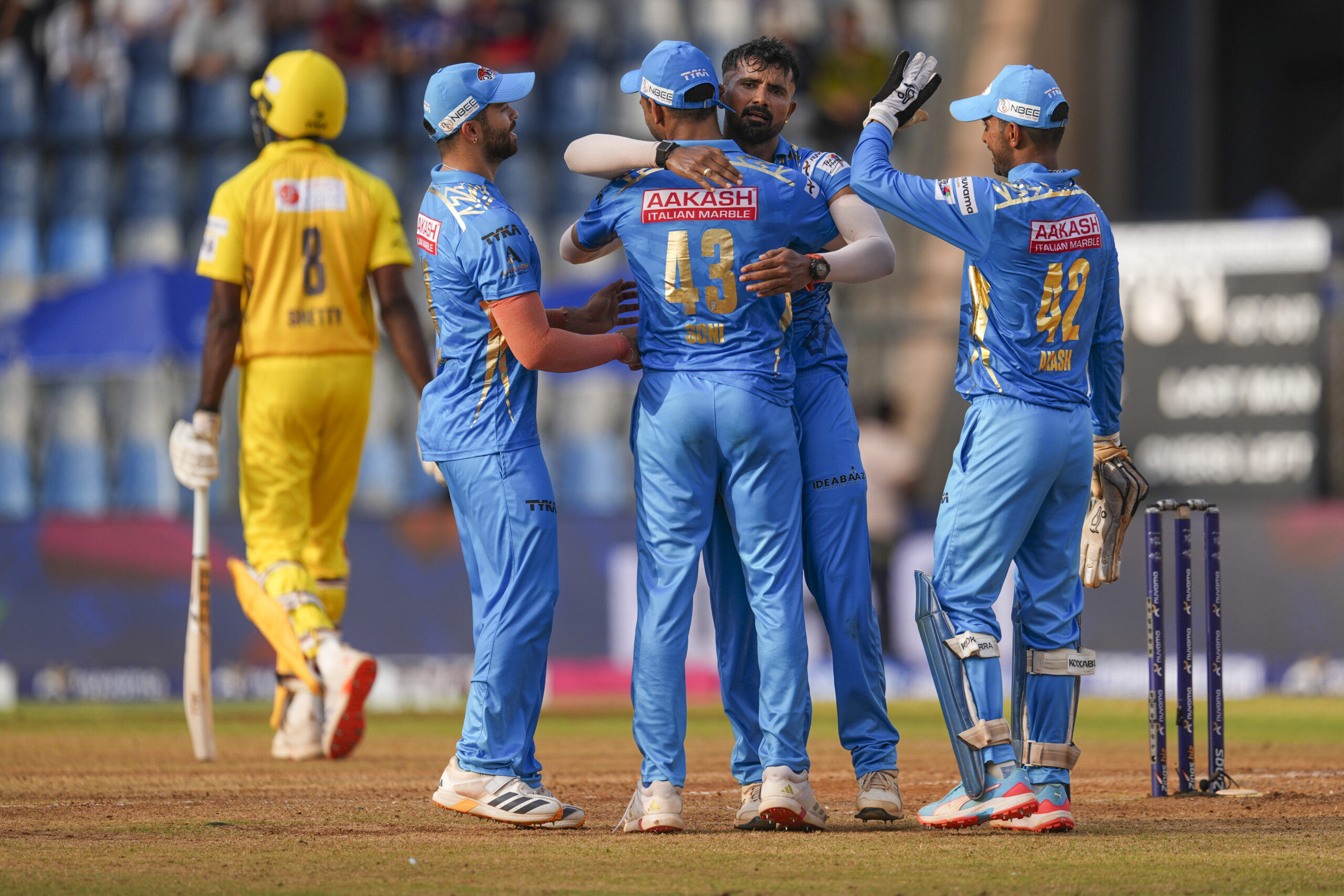 Aakash Tigers celebrate their victory