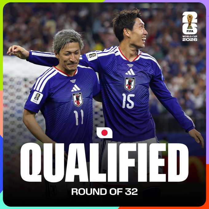 Japan qualified for knockouts of Fifa World Cup 2026