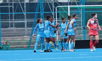 Indian women celebrate their bronze medal win