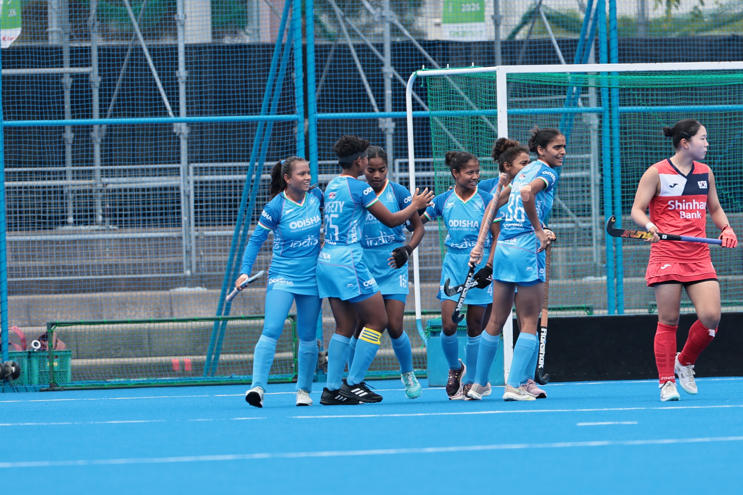Indian women celebrate their bronze medal win
