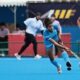 Nousheen Naz, Geethasri Nammi and Sweety Kujur starred in India's 25-0 win over Singapore