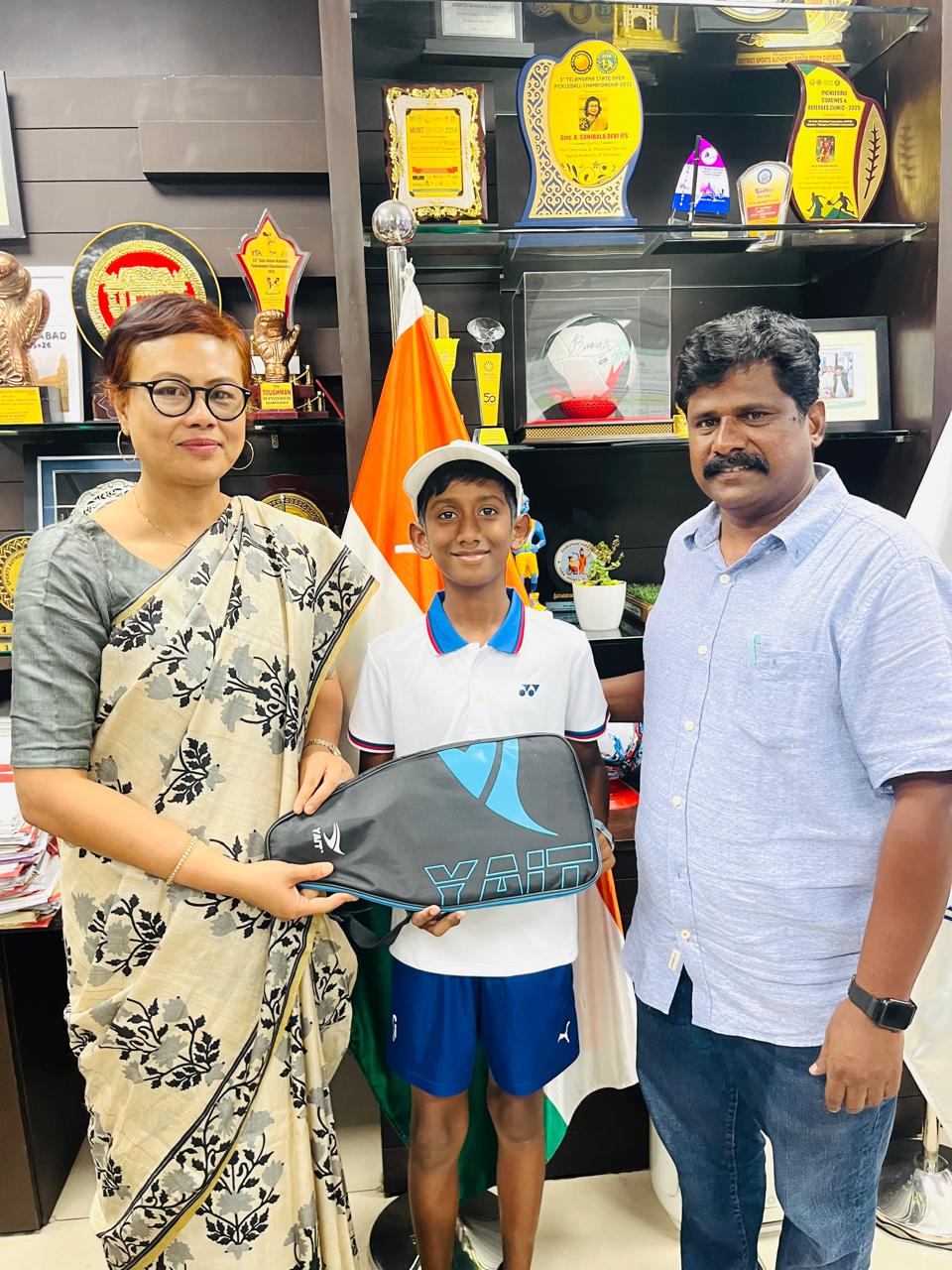 Rishik Dundigalla with Dr A Sonibala Devi