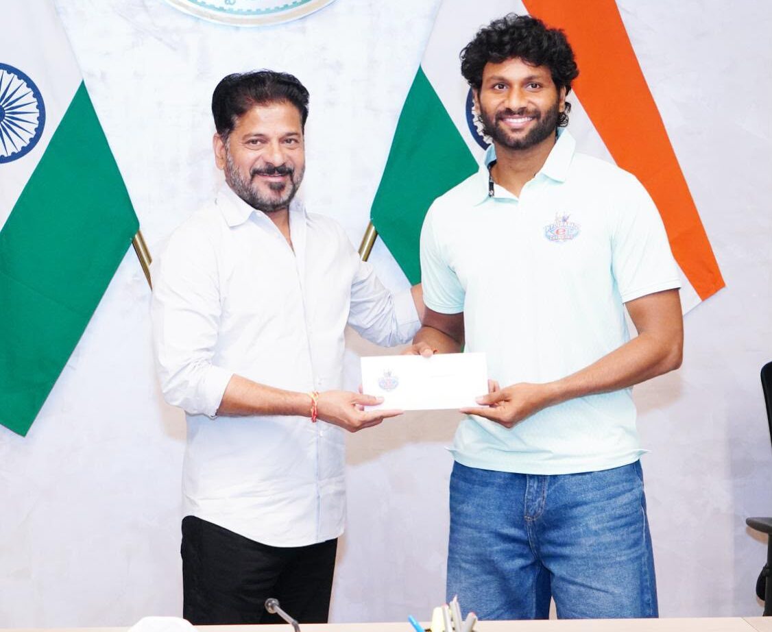 Ajay Dev Goud with chief minister A Revanth Reddy