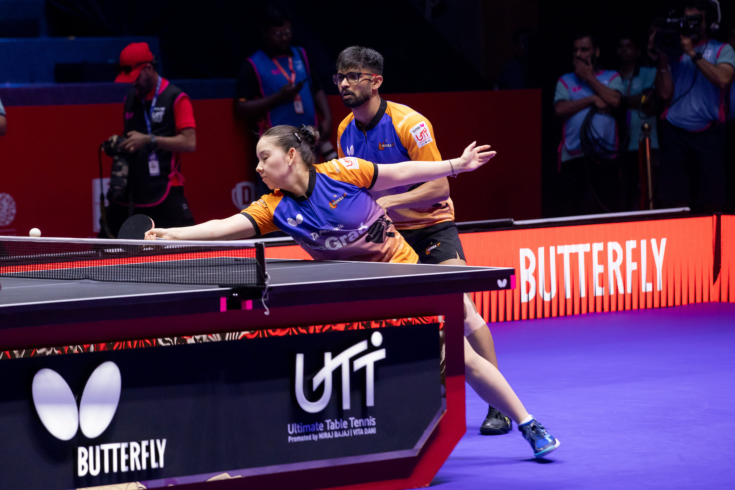 Reigning champions U Mumba's Manush Shah and Anna Hursey