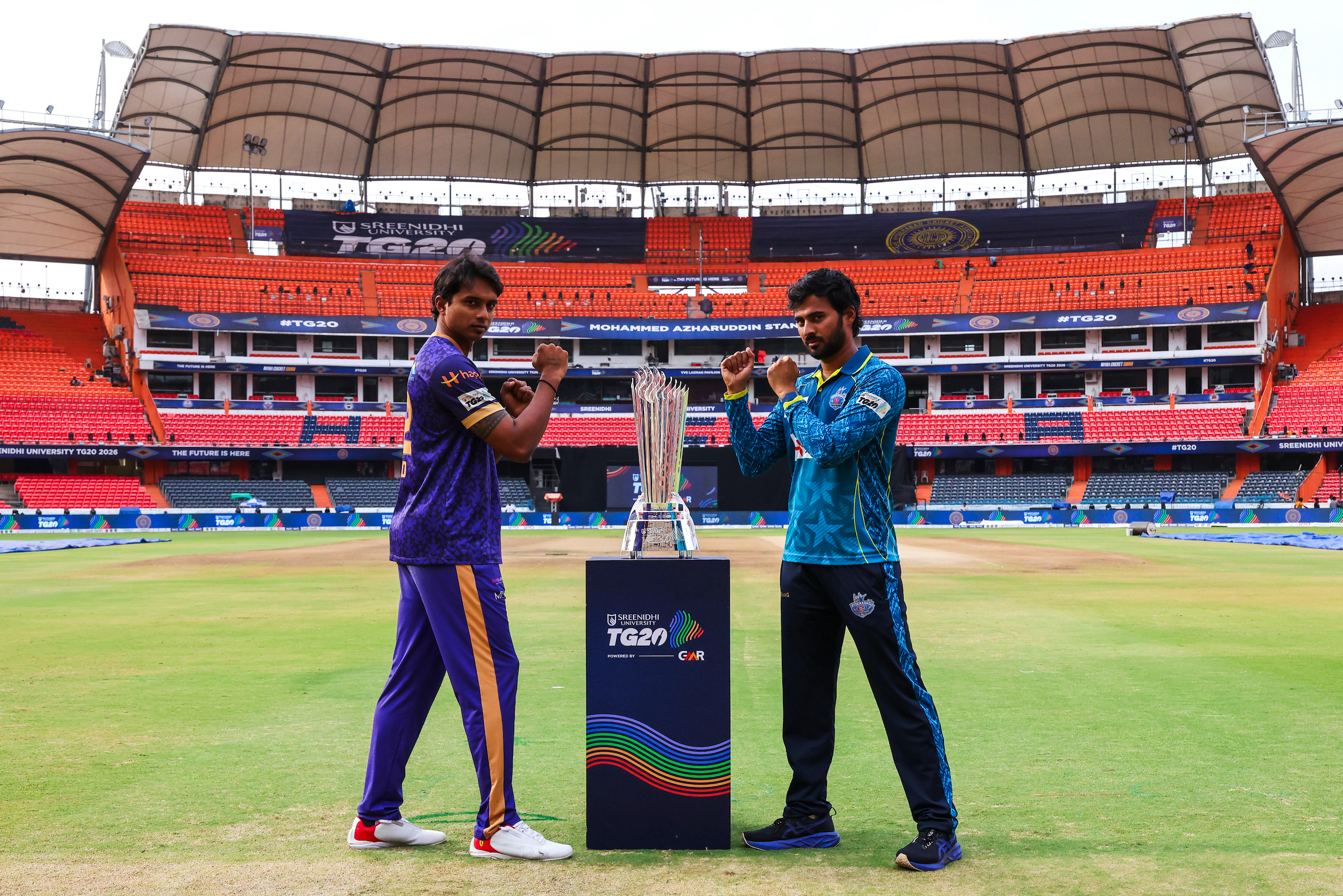 Khammam skipper CV Milind and Hyderabad captain Abhirath Reddy