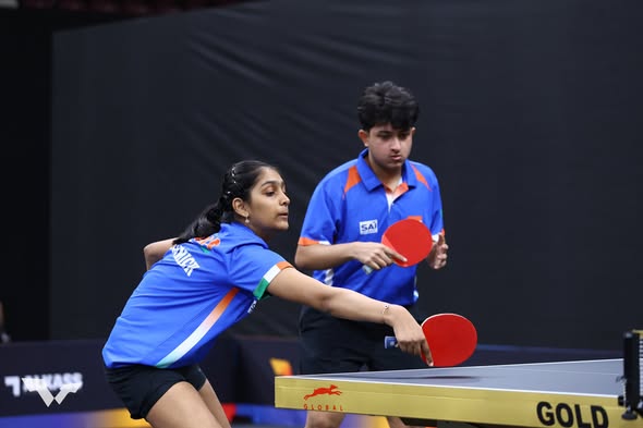 P B Abhinandh and Divyanshi Bhowmick