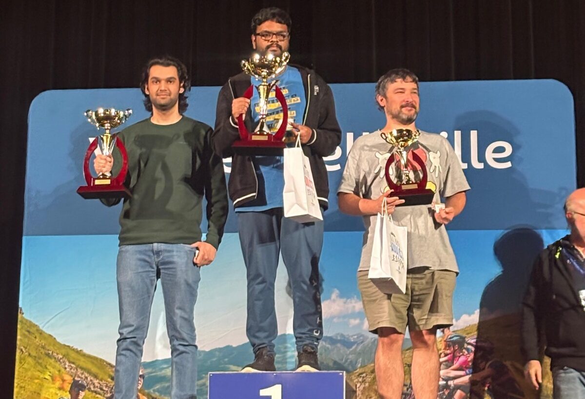 Rohith Krishna and Raja Rithvik on the podium