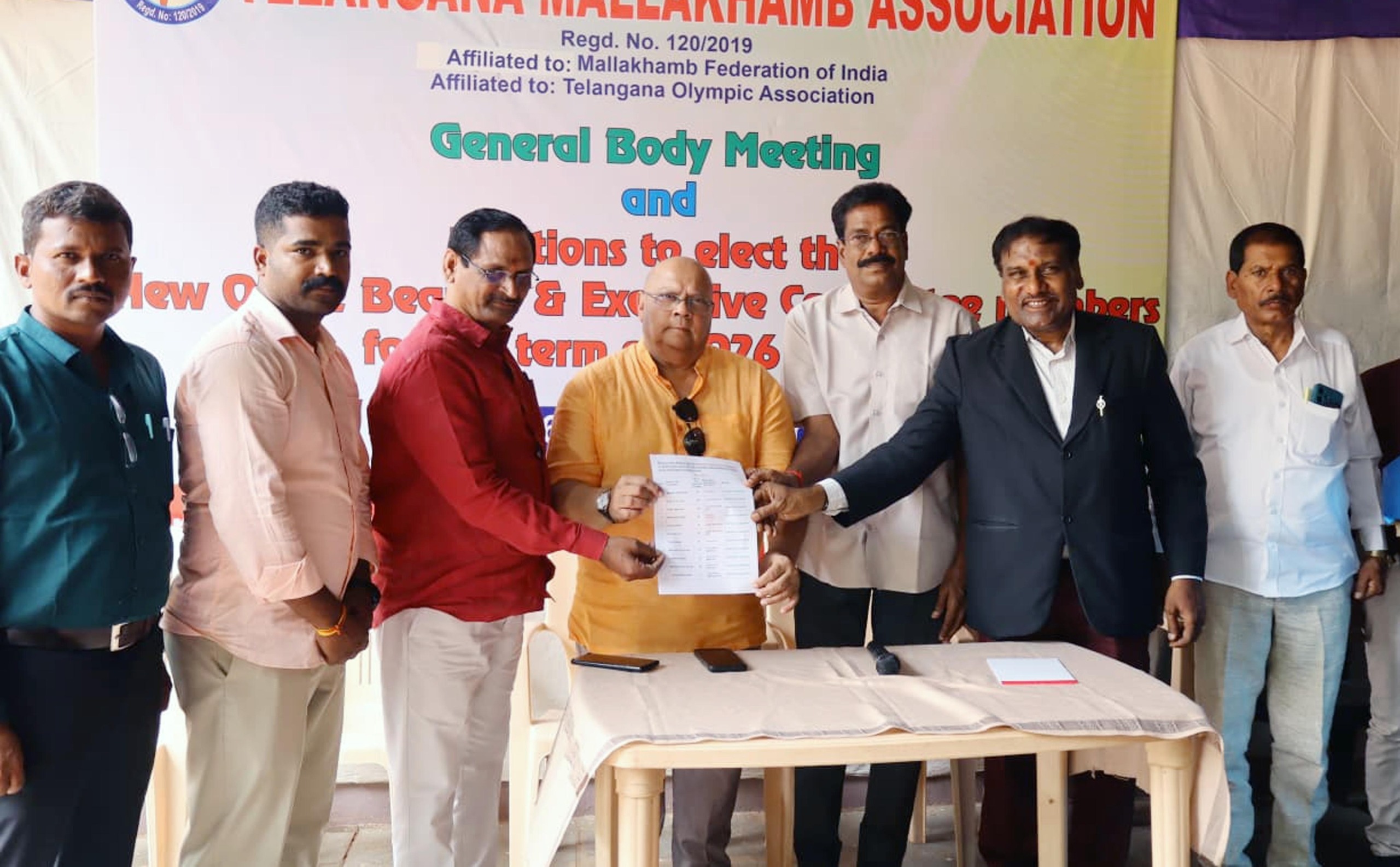Mahesh and Gopal unanimously elected president and secretary of Telangana Mallakhamb Association