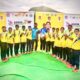 Telangana girls who won the overall championship at Asmita South Zone Canoe Sprint