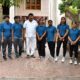 Telangana girl wrestlers with MLA Talasani Srinivas Yadav