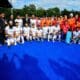 Abhishek Bachchan with the Indian hockey team