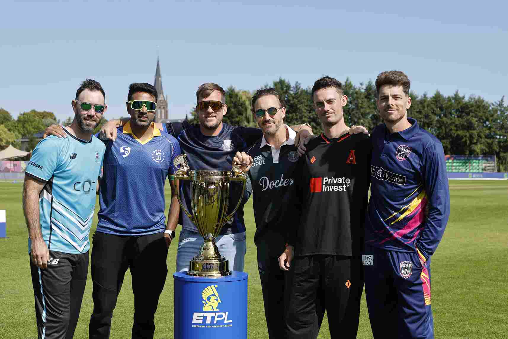 Captains pose with the trophy ahead of the European T20 Premier League 2026