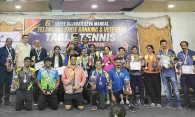 Kiran Kumar and A Sonal won the men's and women's singles 40+ titles