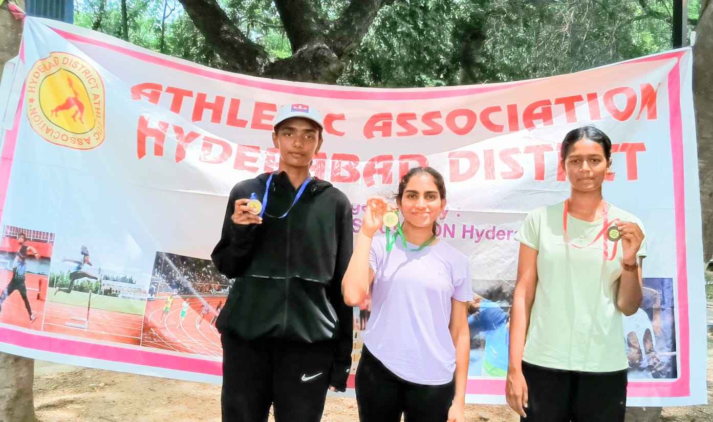 Yashwanth and Geethika bagged a golden double at the Hyderabad District Junior Athletic Championship
